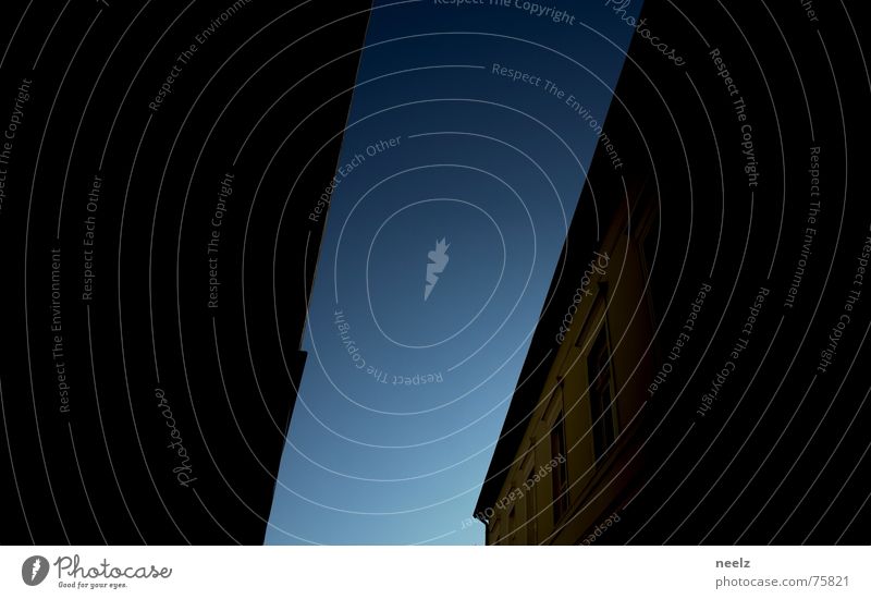 | Divine light two. House (Residential Structure) Progress Facade Silhouette Diagonal Window Sky Blue Sidelight Clarity