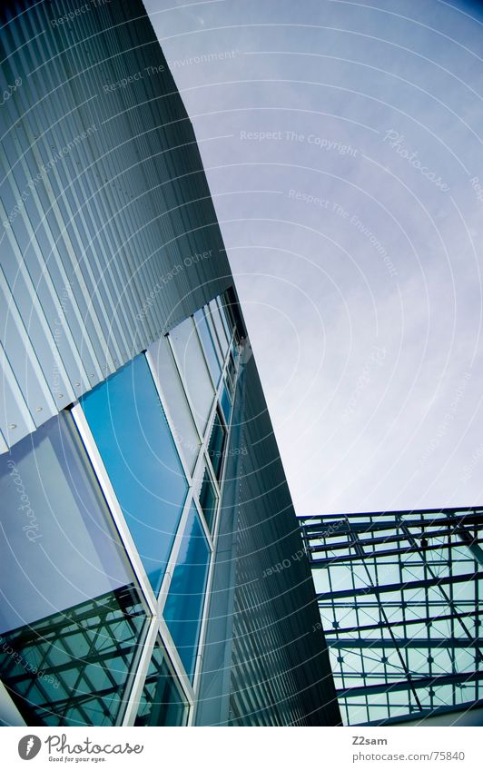 sky alignment Sky Direction Window House (Residential Structure) Clouds Abstract Mirror Reflection Transparent Progress Green Above Upward architecture Scaffold