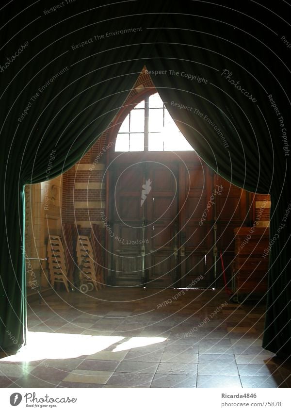 Raise the curtain! City hall Copenhagen Light Sunbeam Drape Still Life Chair Denmark Calm To enjoy Find Meeting Historic Detail Peace town hall Power silence