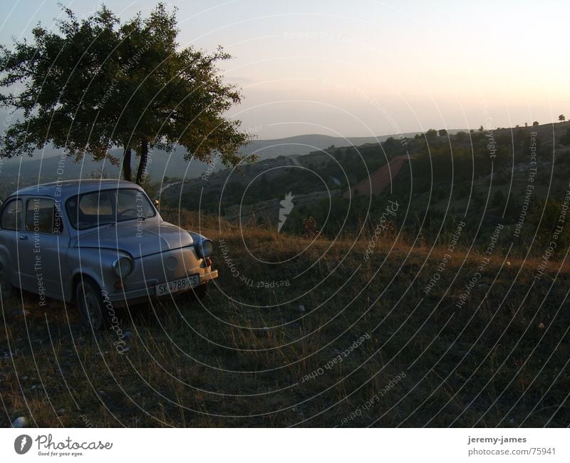 Fresh evening air Summer evening Tree Hill Car Mountain macedonia skopje