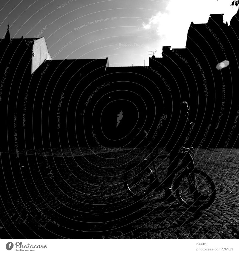 | Town 1. Marketplace Kohlmarkt Braunschweig Autumn Square Human being Shadow Autumnal Sky Black & white photo