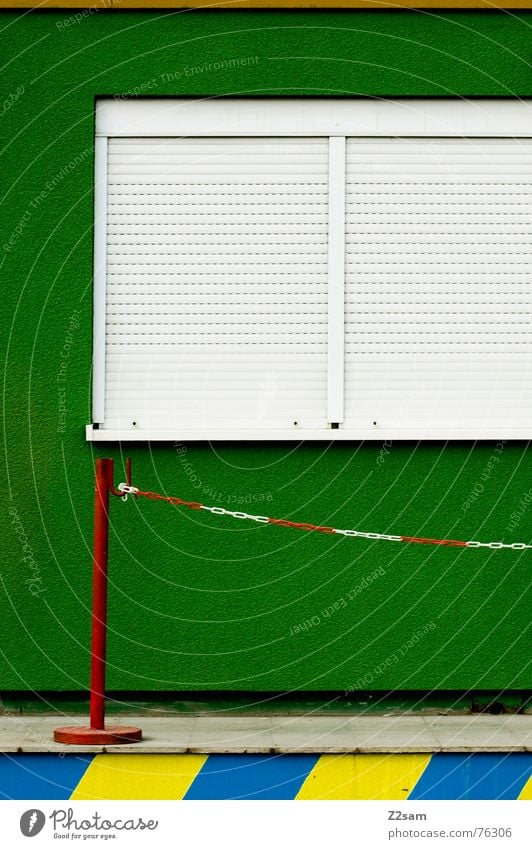 smile Grinning Abstract Red Green Wall (building) Window Square Rectangle Mouth Chain Colour Disk shutter Pole