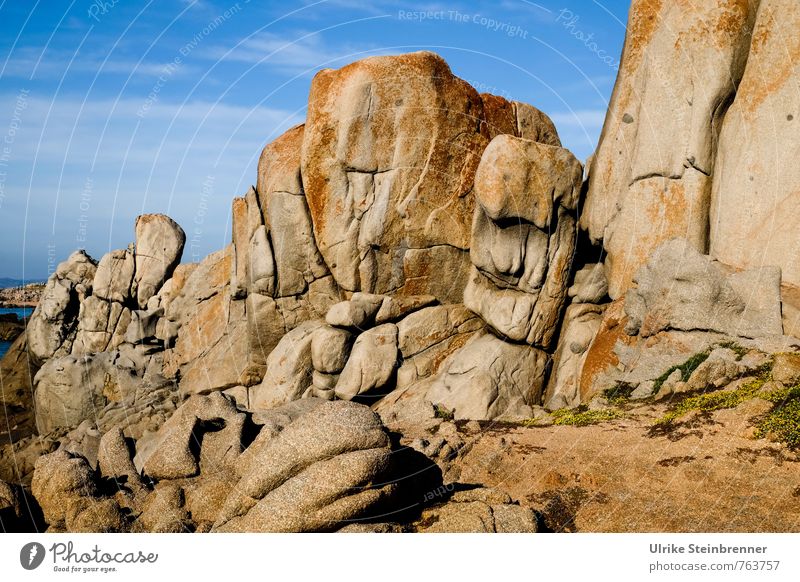 Bizarre Sardinian Giants Vacation & Travel Tourism Summer Environment Nature Landscape Earth Sand Sky Sunlight Beautiful weather Rock Coast Ocean