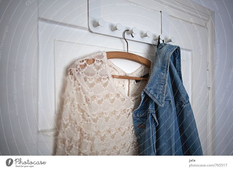 wardrobe Lifestyle Style Fashion Clothing Dress Jacket Jeans jacket Esthetic Hip & trendy Clothes peg Hanger Car door Colour photo Interior shot Deserted Day