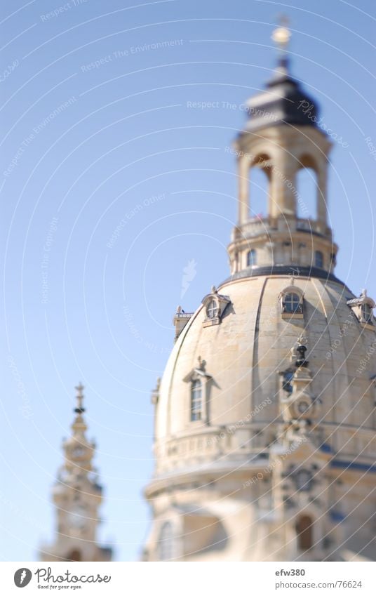 architectural perfection Dresden Sun Blur Sandstone Frauenkirche Religion and faith to our dear women Blue sky george bähr