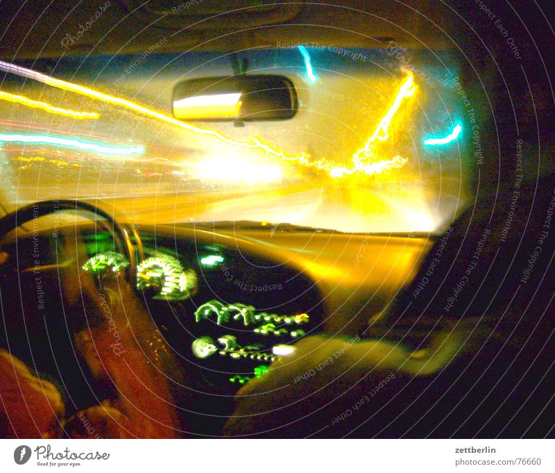 night ride Night Light Dazzle Dimmed beam High beam Long exposure Dashboard Car Street dim light test Floodlight everything is enlightened Fittings