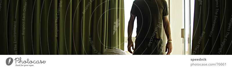 The same in green Black Green Bed Sofa Back-light Vacation & Travel Self portrait Dark Light Leisure and hobbies Crazy Man Bedroom Obscure Black & white photo