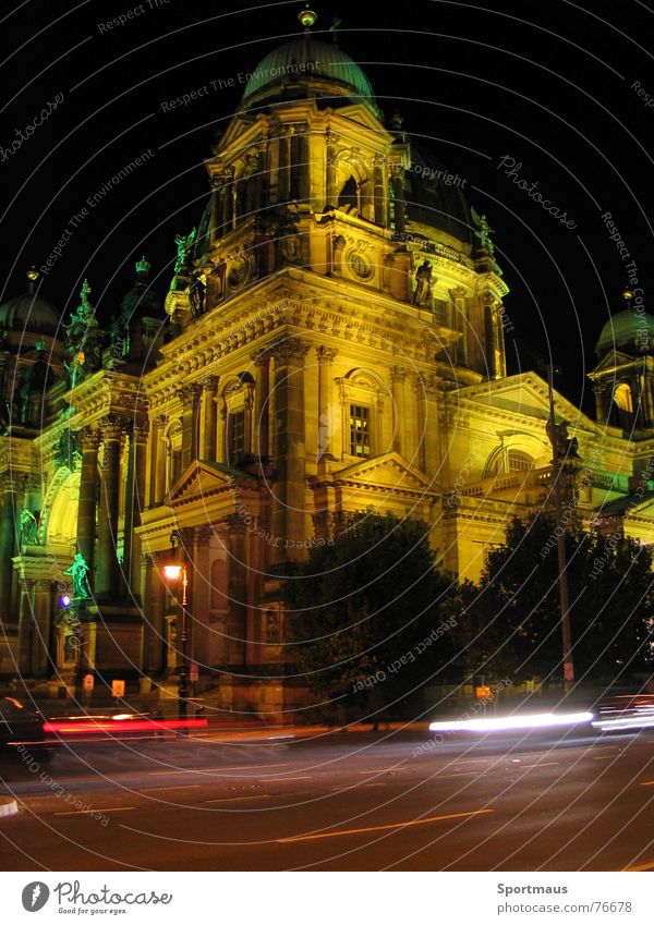 Berlin illuminated Light Building Town night berlin dom citylights Street