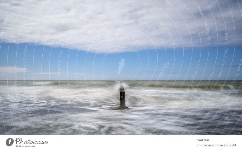 H2O Landscape Sky Clouds Horizon Sunlight Weather Wind Waves Coast Ocean Blue White Break water Colour photo Exterior shot Deserted Day Contrast