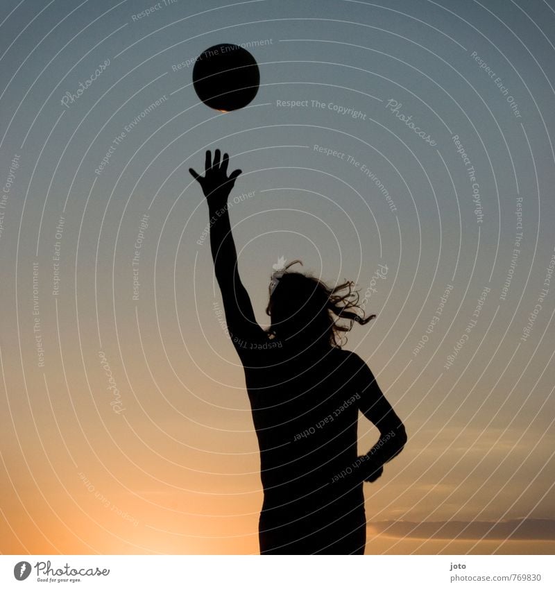 active Lifestyle Joy Leisure and hobbies Playing Vacation & Travel Summer Summer vacation Sun Sports Sportsperson Volleyball (sport) Ball Young man