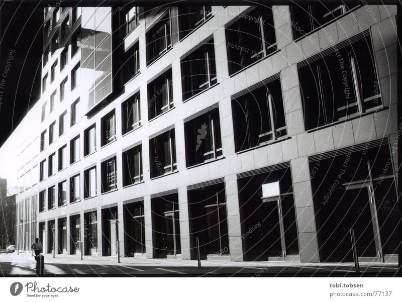 DDB Frankfurt Europe Dresden Facade Exterior shot Progress Services Modern Black & white photo Germany Reflection dramaturgy B/W light/dark Architecture