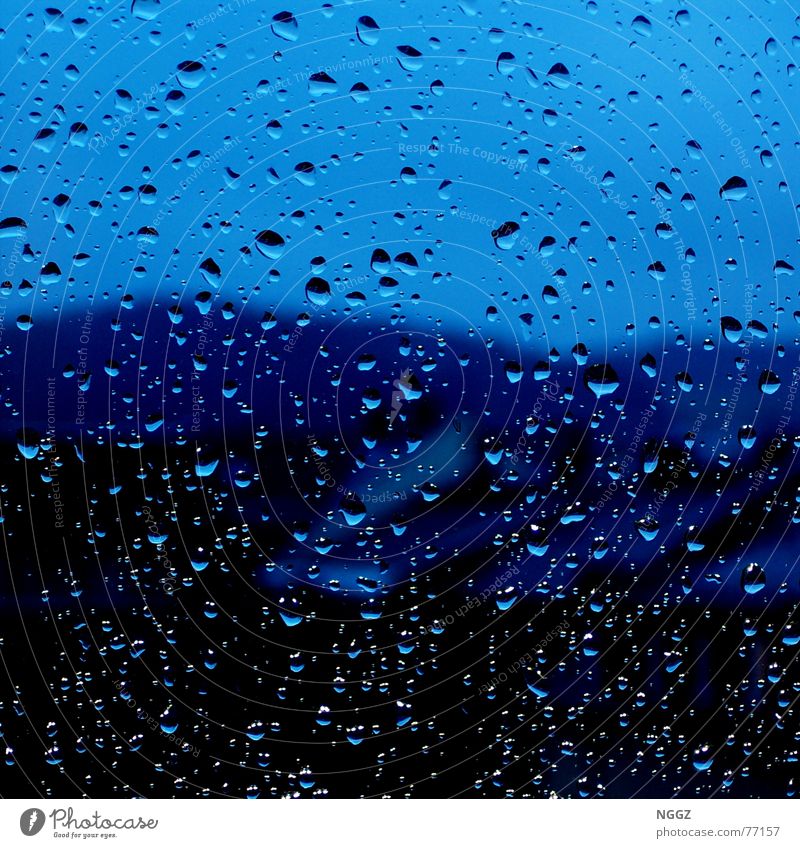 View from the window drowns in the rain Window pane House (Residential Structure) Converse Hope Interior shot Long exposure Release Water Drops of water Rain