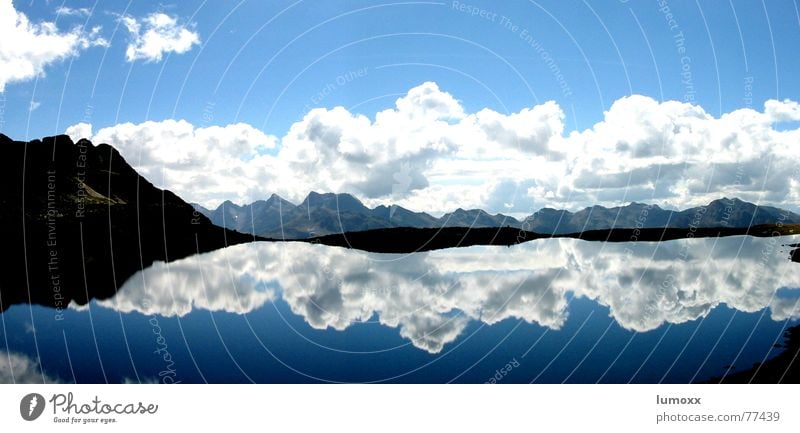 alpine magic Mountain Environment Nature Landscape Water Sky Clouds Summer Rock Alps Lakeside Free Blue Black White Beautiful Mountain lake Eastern Tyrol