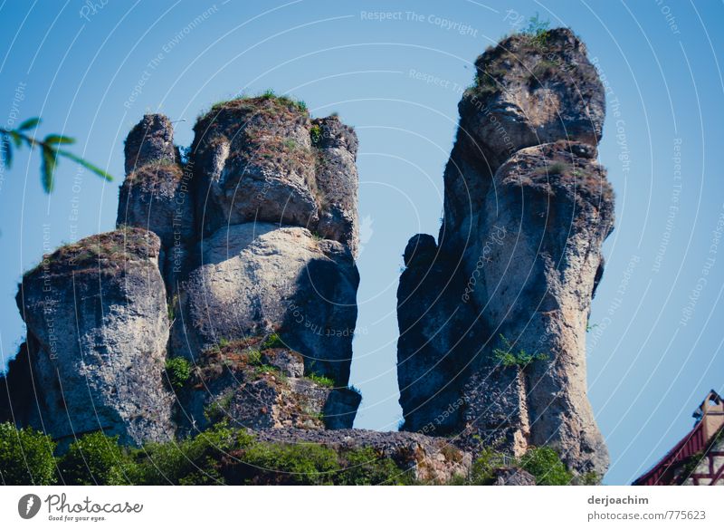 Striking rock towers in Tüchersfeld- Püttlachtal, Franconia, Bavaria, ( sponge ripple in cone shape ) Joy Leisure and hobbies Tourism Mountain Sculpture