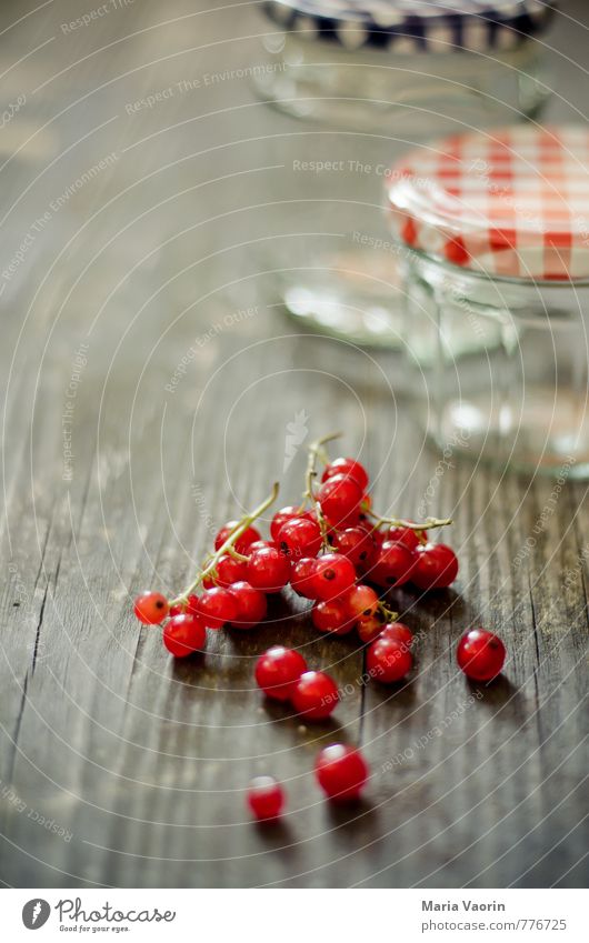 Preparation 3 Food Fruit Jam Nutrition Fresh Delicious Juicy Sweet Red Berries Redcurrant Jam jar Preserving jar Wooden table Colour photo Interior shot