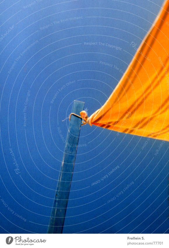 summer flag Yellow Summer Beach Cloth Wood Blue Sky Rod