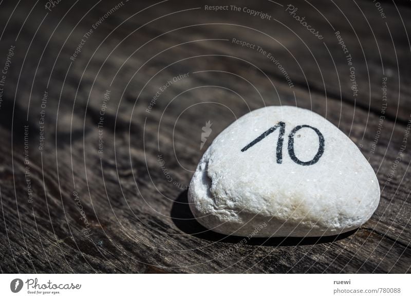 ten Table Restaurant Eating table number Gastronomy Decoration Stone Wood Sign Digits and numbers Signs and labeling Paying Round Brown Gray White Kitsch