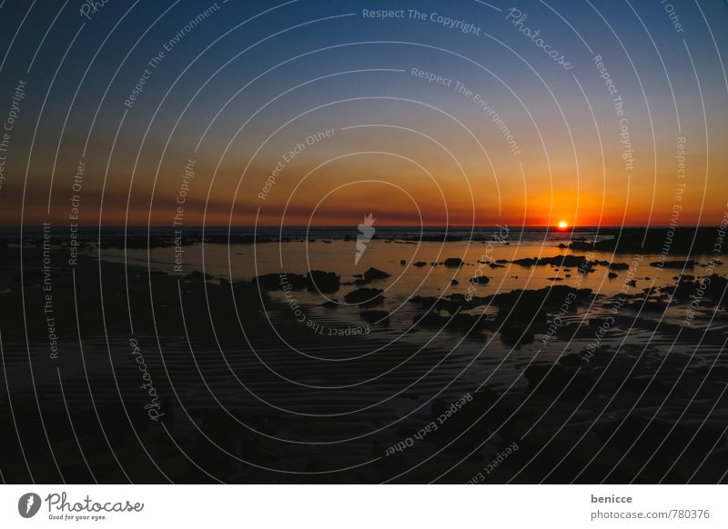 sunset in Australia Sun Sunset Ocean Kissing Sky Water Sunrise Evening Morning Twilight Dark Night Orange Colour Blue Stony Rock Low tide