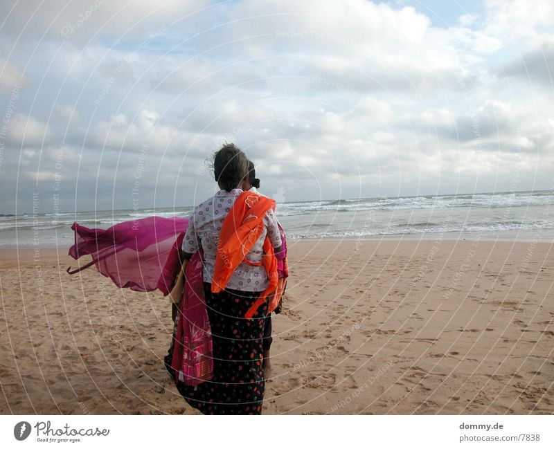 beachgirls Beach Trade Clouds Ocean Human being Rag Sand kaz