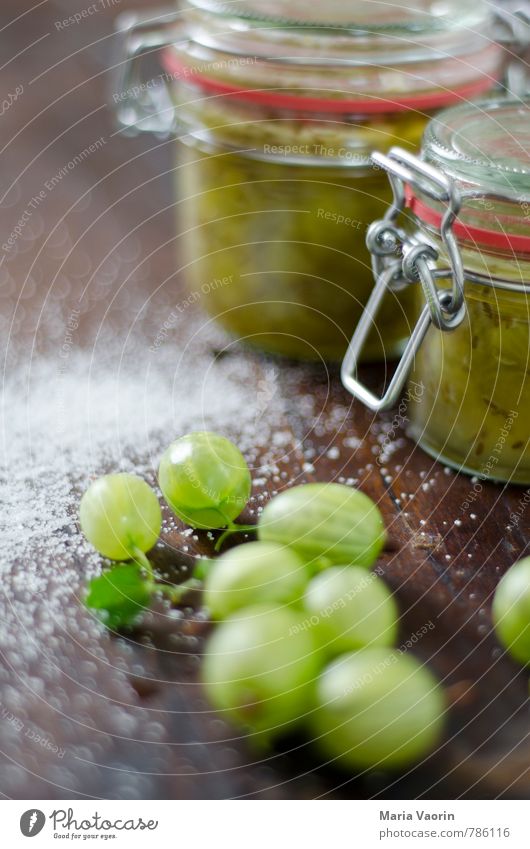 Gooseberry jam 4 Food Fruit Jam Nutrition Breakfast Fresh Delicious Juicy Sour Sweet Berries Sugar jam sugar gooseberry jam Wooden table Rustic Self-made