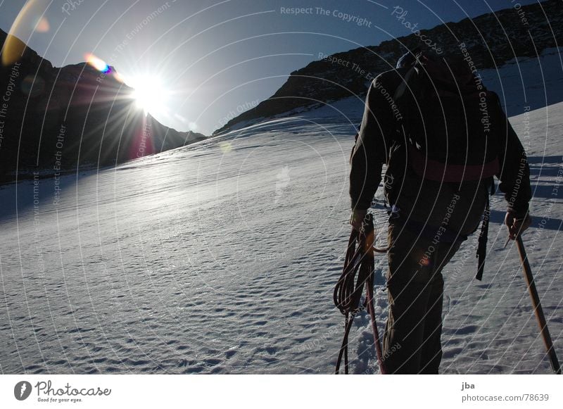 the ascent Backpack Lighting Hiking Fresh Morning Mountaineering Glacier Going Tracks Trust Beautiful Glacier National park Rope team Cold Winter Sunrise