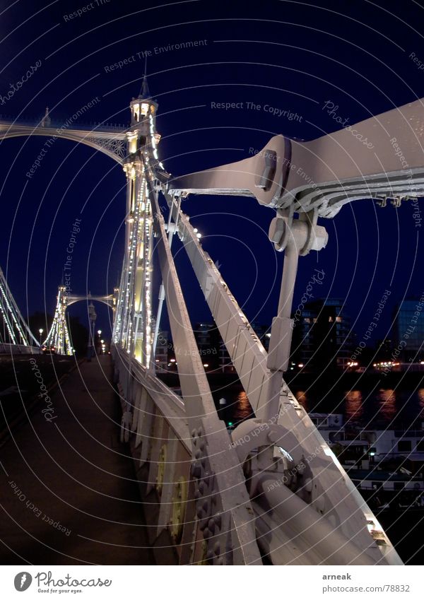 London - Bridge at night Night Town Transport Long exposure Exterior shot Light dark Architecture