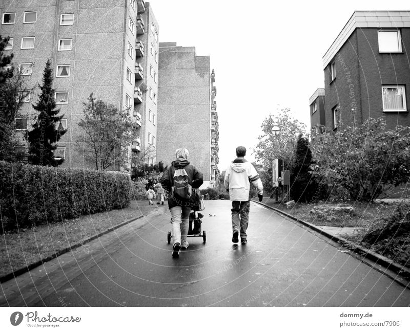 autumn Mother Bag Backpack Blonde Group To go for a walk Black & white photo kaz