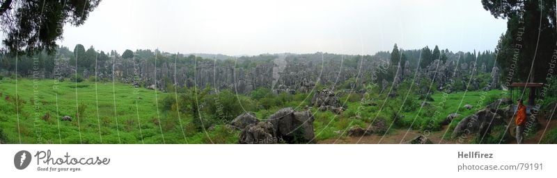 stone forest Stone Forest China Asia Kunming Panorama (View) Bird's-eye view Vantage point Chinese White Green Abrupt Nature Region Mountain Teatro Museo Dalí