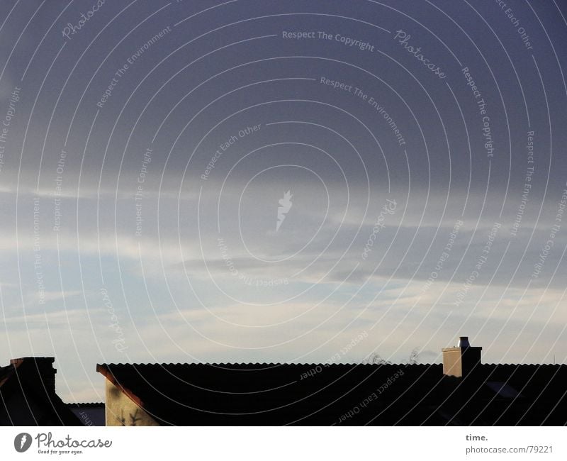 Sleepwalker's Paradise Evening Twilight Shadow Panorama (View) Sky Clouds Autumn Building Roof Chimney Wanderlust Loneliness Goettingen Evening sun Dusk Simple