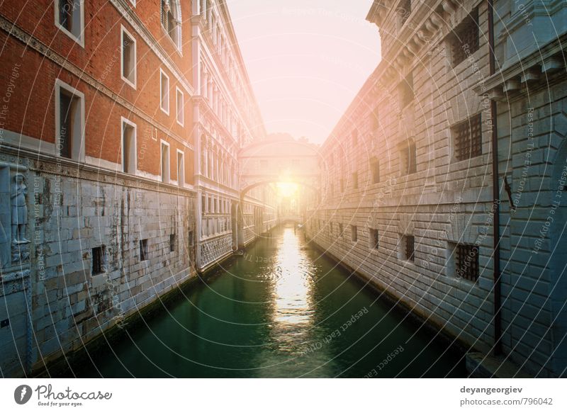 Ancient buildings and boats in the channel in Venice Vacation & Travel Summer Island House (Residential Structure) Landscape River Small Town Church Bridge