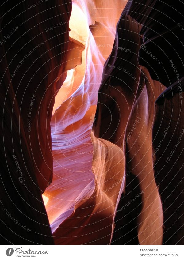 Antelope Canyon II Page Sandstone Red Light Arizona Stone Minerals Earth USA Rock Beam of light sun slot sun beam