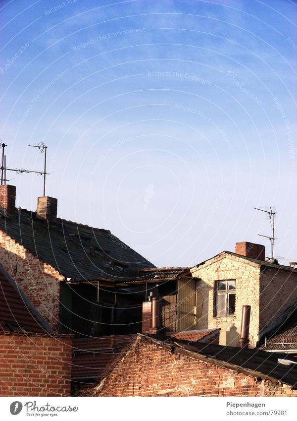 neuruppin or alt ruppin - ick doesn't know! Town Village House (Residential Structure) Roof Antenna Clouds Horizon Brick Autumn Azure blue Neuruppin