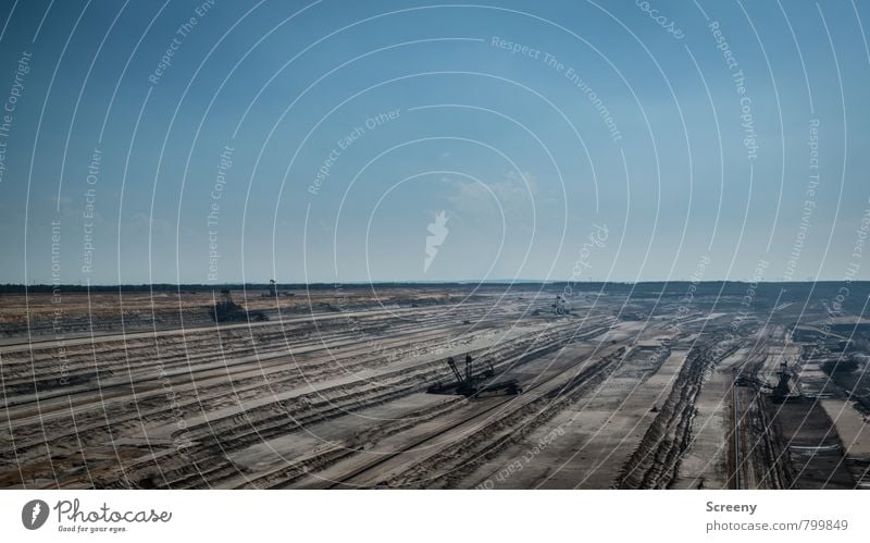 Open Cast Mine Hambach #1 Machinery Conveyor belt Technology Energy industry Energy crisis Environment Nature Landscape Earth Sky Sun Spring Summer