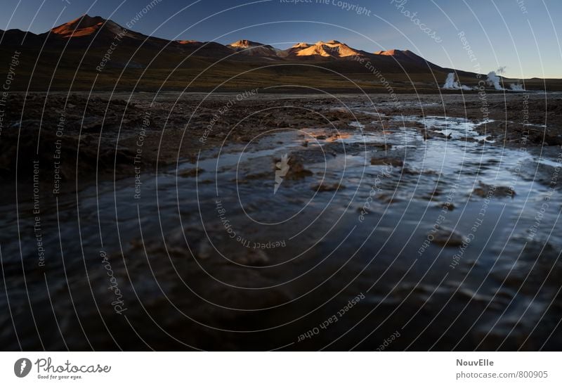 Geysers de Tatio VI Environment Nature Landscape Sun Ice Frost Warmth Drought Moody Colour photo Exterior shot Deserted Morning Dawn Day Light Sunlight Sunbeam