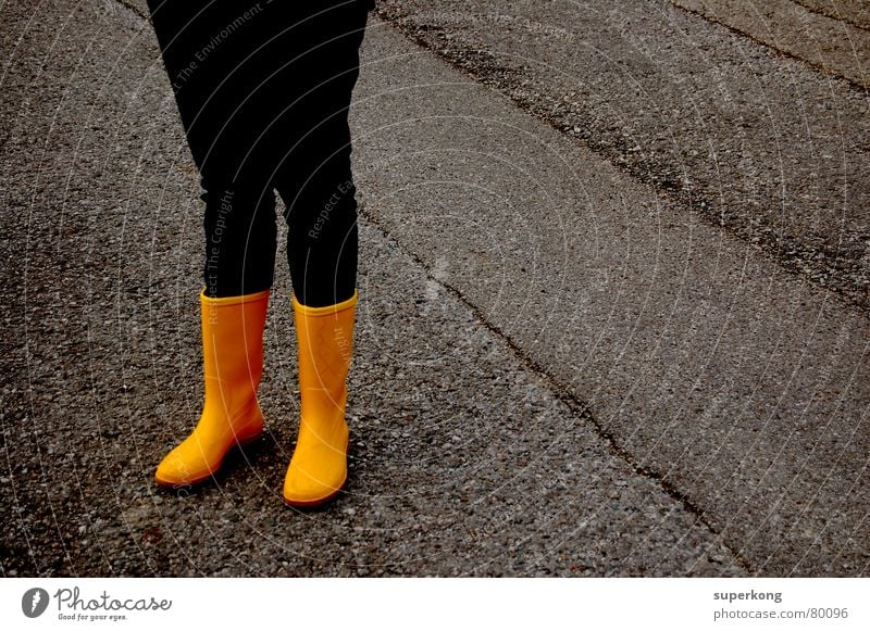 015 Rubber boots Yellow Concrete Winter Autumn Wet Early fall Rain Pavement Freeway Damp yellow boots Blue Street jean Canopy humid arterial road