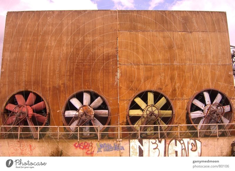 Colored fans wall Fan Duisburg Art Industrial district Industrial heritage Coking plant Industry Architecture