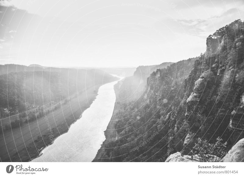 UT DD | Mountain shower Landscape Drops of water Sun Gale Rain Thunder and lightning Field Hill Rock Peak River bank Discover Elbe Saxon Switzerland