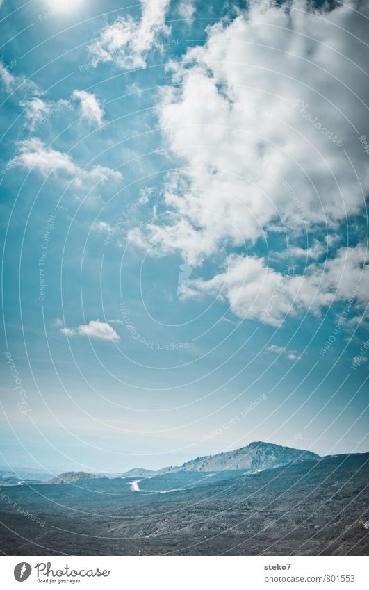 View from Etna Sky Clouds Rock Mountain Volcano Blue Black White Freedom Horizon Far-off places Mount Etna Sicily Subdued colour Exterior shot Deserted