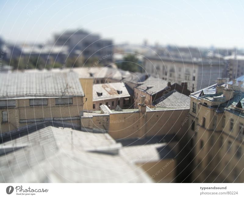 Semi-artificial backyard Backyard House (Residential Structure) Miniature Gray Ochre Town Moscow Roof Bird's-eye view Gorgeous Beautiful weather Capital city