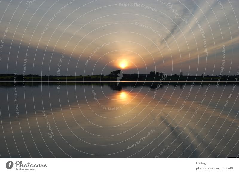 ... and slowly fade out Schleswig-Holstein Invitation Single-minded Clouds in the sky Vacation mood Unload Schlei Lake Water reflection Fishing (Angle) Sunset