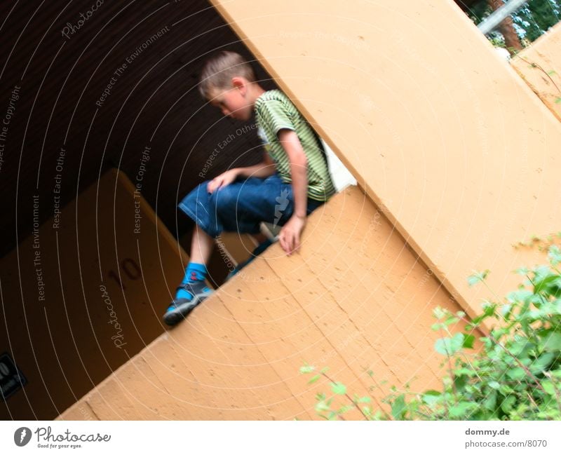 lonely child Child Playing Wall (barrier) Blur Crazy distortion