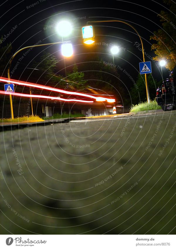 Back to the future Night Pedestrian Pedestrian crossing Long exposure Car Light Street