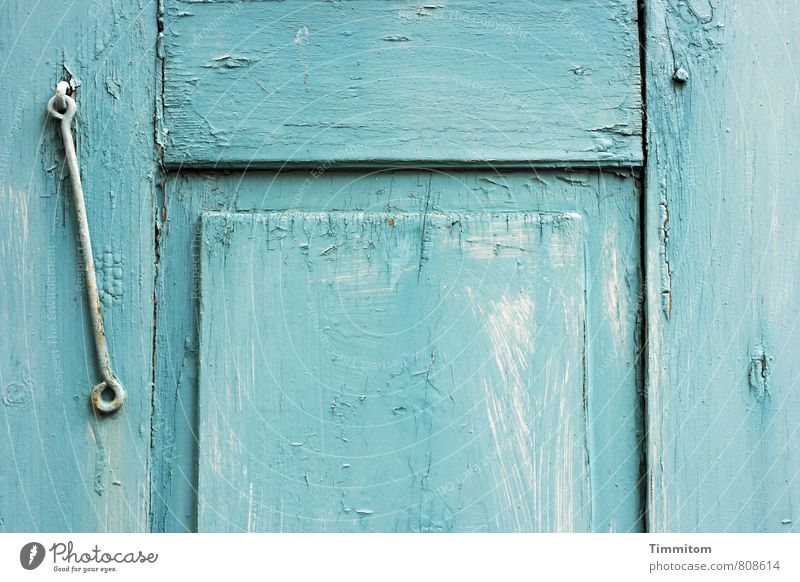 Shutter. House (Residential Structure) Metalware Wood Esthetic Simple Blue White Emotions Crack & Rip & Tear Line Weathered Colour photo Subdued colour