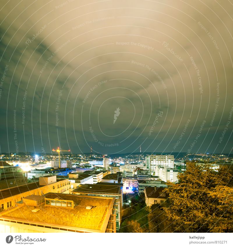 Stuttgart 21 Town Capital city Downtown Skyline Illuminate Stuttgart central station Roof Lighting Renewable energy Energy industry Power consumption Night sky