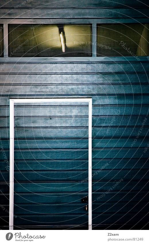 door in gate Garage door Wood Window Stripe Bordered Yellow Glittering Abstract Graphic Modern Disk Door Gate Window pane Frame Blue Multicoloured