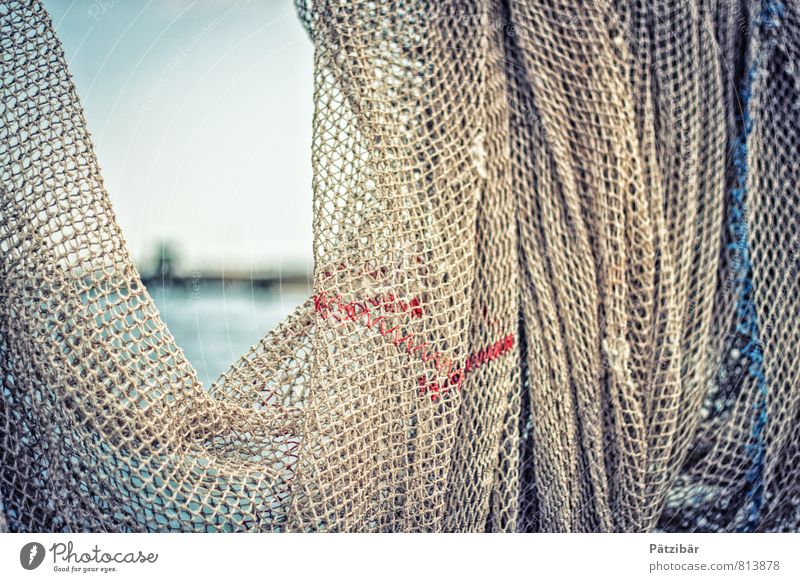 transparency Net Fishing net Vista Fisherman Ocean Phenomenon Harbour Watercraft Wanderlust Longing Vacation & Travel Frame Craft (trade) Sailing Fishery