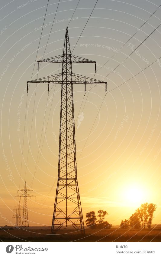 Energy turnaround? Technology Advancement Future Energy industry Renewable energy Solar Power Electricity pylon High voltage power line Environment Nature