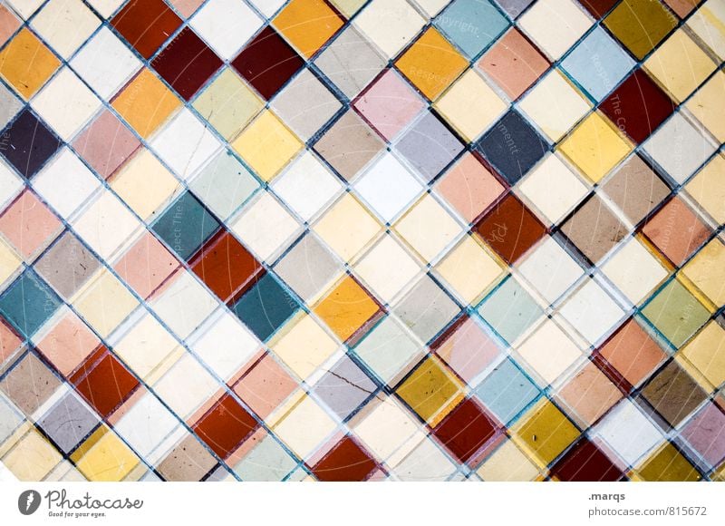 Kunterbunt Lifestyle Elegant Style Design Wall (barrier) Wall (building) Mosaic Exceptional Hip & trendy Uniqueness Crazy Colour Arrangement Irritation Tile