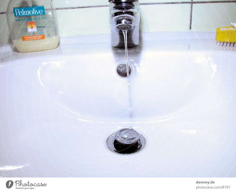 Mama cleaned up and the faucet was dripping. Tap Clean Sink Soap Macro (Extreme close-up) Close-up Drops of water Water