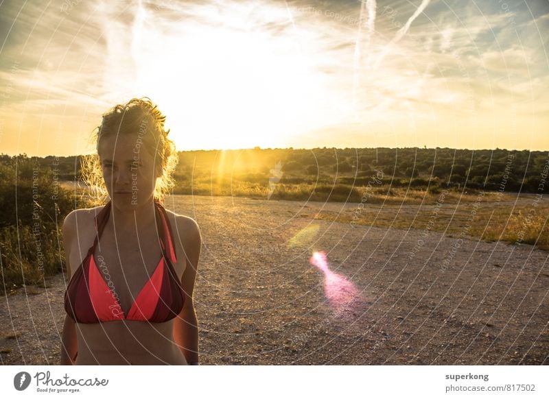 sunbath Human being Feminine Woman Adults Body Head Hair and hairstyles Face 18 - 30 years Youth (Young adults) Culture Youth culture Sunrise Sunset Sunlight